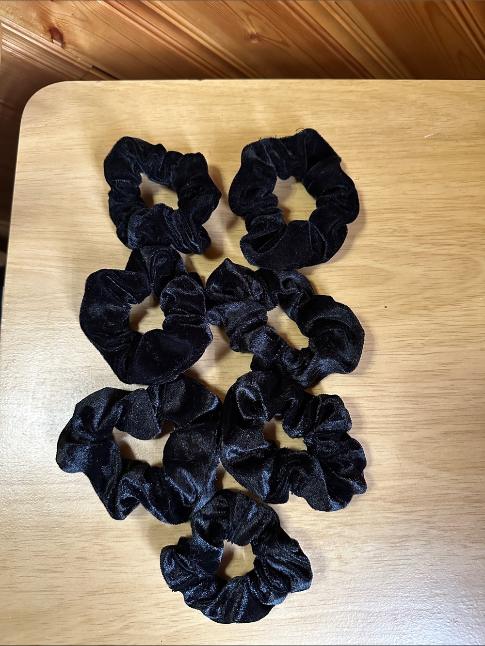 Assorted Black Soft Velvety Hair Scrunchies